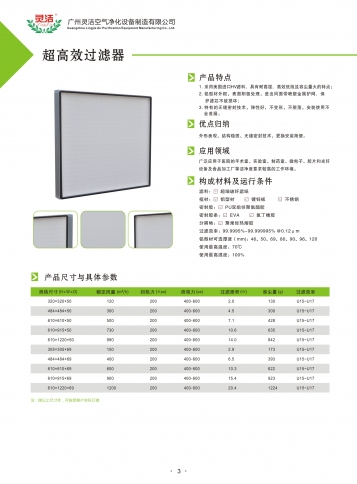 高效（xiào）過（guò）濾器H13和（hé）H14的區別
